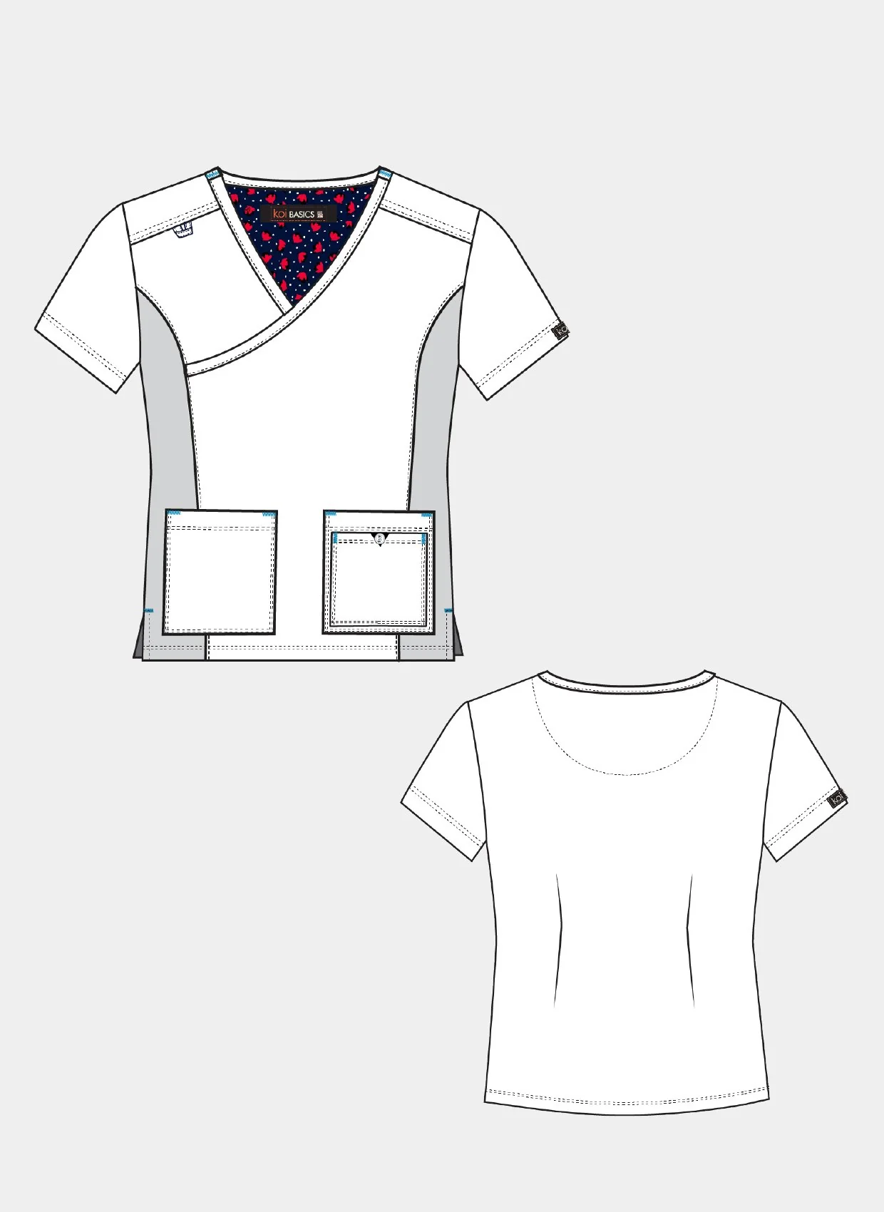 Koi Basics Katie Scrub Top -  True Ceil - Image 3